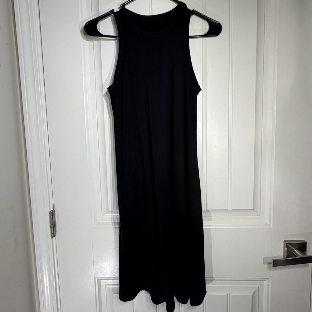 A New Day Black Tank High Neck Midi/Maxi Dress Stretch Rayon Blend Women's XS